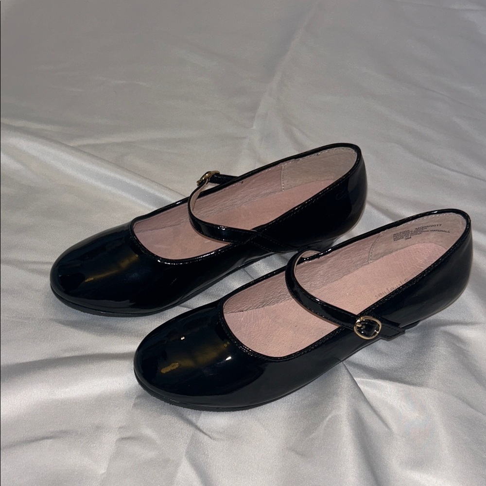 Chasing Fireflies Glossy Black Mary Jane Shoes
